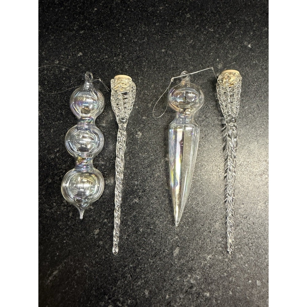 Vintage Mixed Glass Christmas Ornaments Lot Icicles Animals Hearts Shoe Tree 40+ - Picture 13 of 14